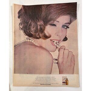 Vintage 1962 Bond Street Perfume Woman Pearls Yardley Advertisement Print Ad